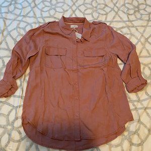 Salmon Button Up Top